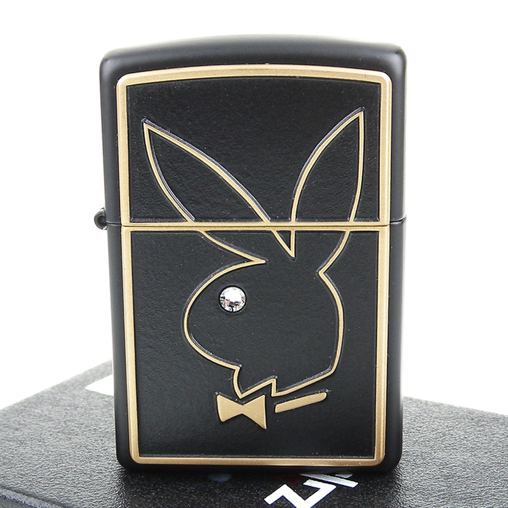 【ZIPPO】美系~PLAYBOY-班尼兔施華洛世奇水晶貼飾打火機