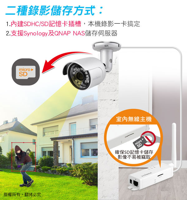 EDIMAX 訊舟 IC-9110W 戶外型HD無線網路攝影機