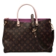 LV M41633 Monogram PALLAS系列拼接皮革手提/肩背包(葡萄紫) product thumbnail 1