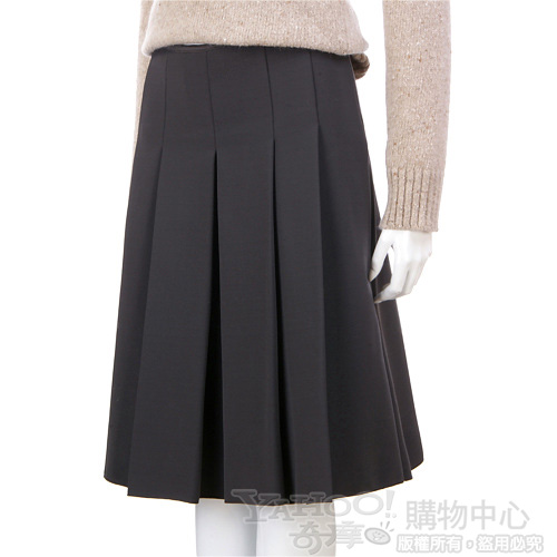 Max Mara 深灰色百摺A字裙