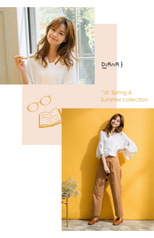 DIANA 經典原色--雙色感鉚釘裝飾百搭樂福鞋 –焦糖棕