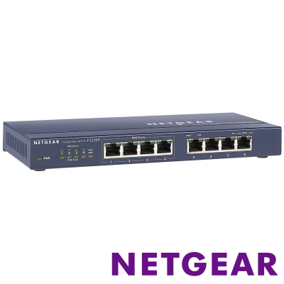 NETGEAR FS108P 8埠 10/100M無網管PoE交換器