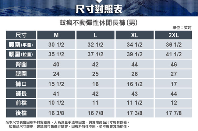 【ATUNAS 歐都納】男款驅蚊/防曬/透氣/快乾休閒長褲A-PA1704M深藍