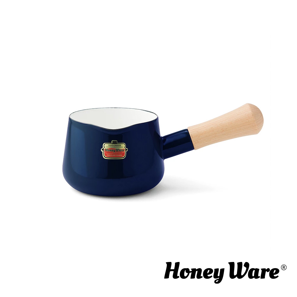 日本Honey Ware Solid富士琺瑯牛奶鍋12cm-寶石藍