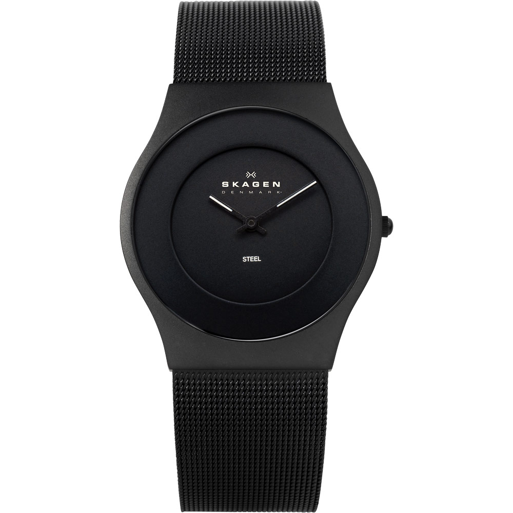 SKAGEN 233不鏽鋼系列 極簡時尚腕錶-IP黑/36mm
