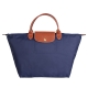 LONGCHAMP LE PLIAGE系列經典摺疊款式短提把尼龍手提包(中/深藍) product thumbnail 1