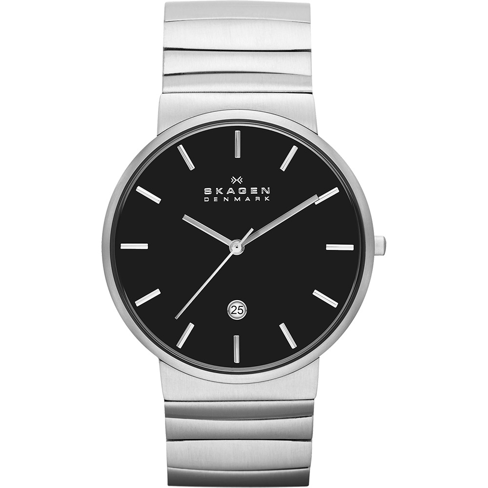 SKAGEN 經典系列 極簡時尚腕錶-黑x銀/40mm