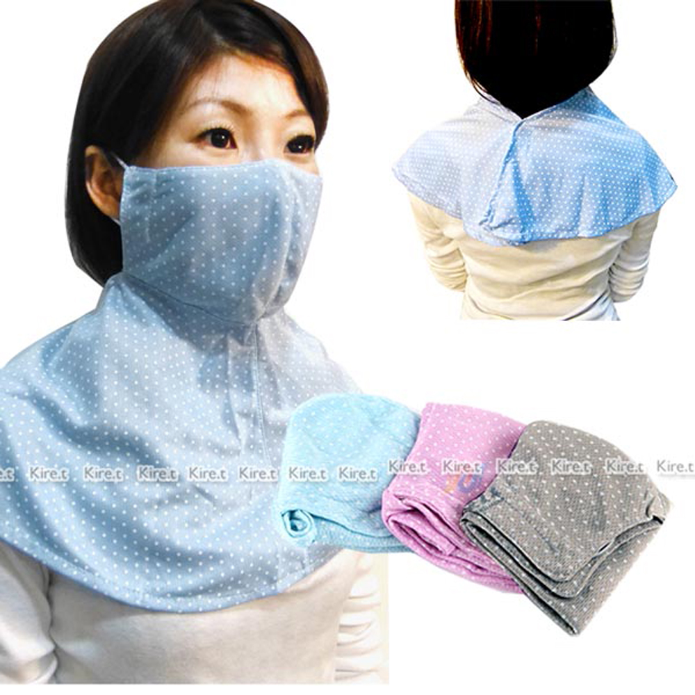 Kiret 日本 透氣防曬口罩-加大護頸吸濕排汗材質整件式包覆至背