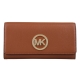 MICHAEL KORS 金字LOGO牛皮長夾(棕) product thumbnail 1