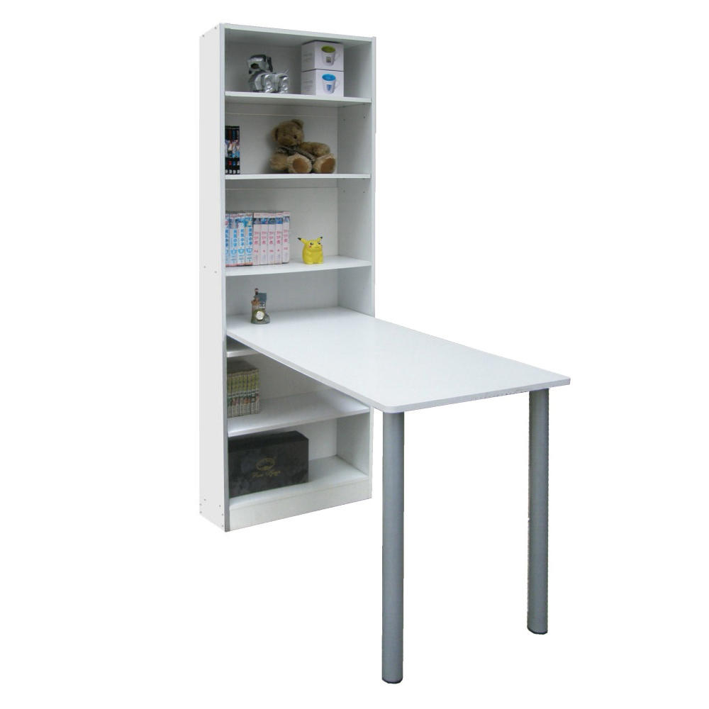Dr. DIY 大6格附桌式書櫃(桌寬120cm)-素雅白色