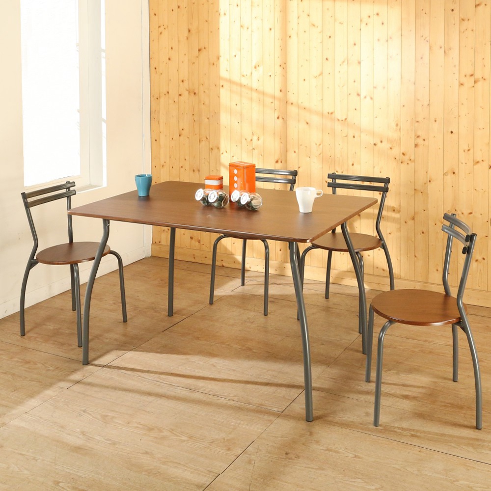 BuyJM現代無銳角餐桌椅組/1桌4椅-DIY