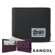 福利品 KANGOL 韓式潮流 多夾層/零錢袋橫式短皮夾+鑰匙圈禮盒-帆布撞色紫 product thumbnail 1