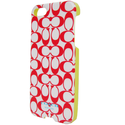 COACH 雙色C-LOGO iPhone5手機保護殼(紅白)