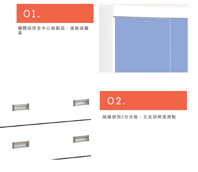 H&D 花語藍3*6尺衣櫃 (寬82X深58X高182cm)