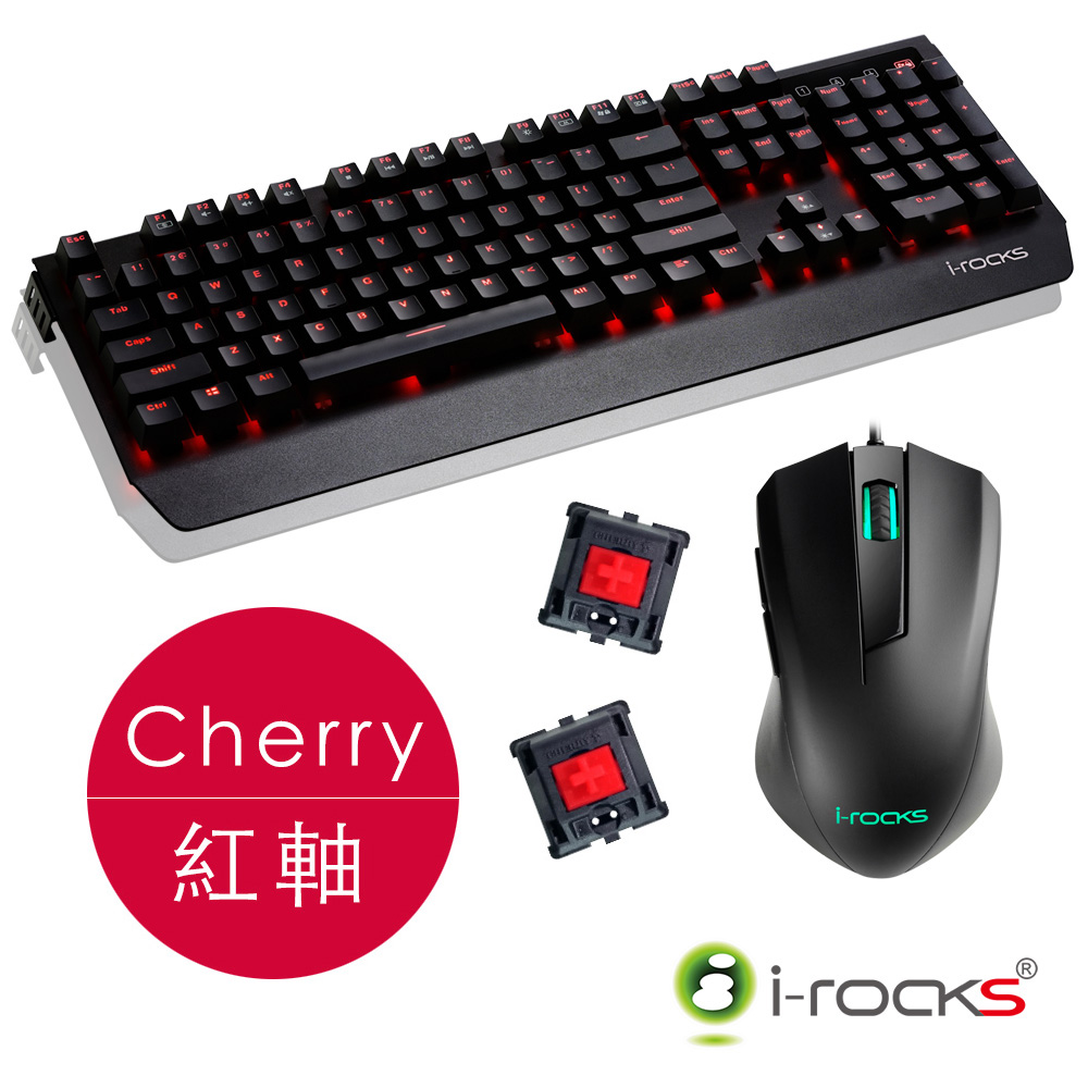 i-Rocks K60M機械式鍵盤Cherry紅軸+M09遊戲滑鼠