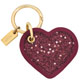 COACH 紫紅色愛心造型皮革鑰匙圈 product thumbnail 1