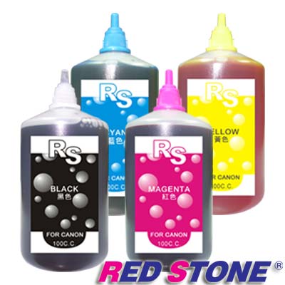 RED STONE for CANON連續供墨機專用填充墨水100CC(四色一組)