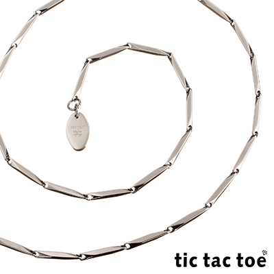 tic tac toe 白鋼造型單鍊-菱形面(小)