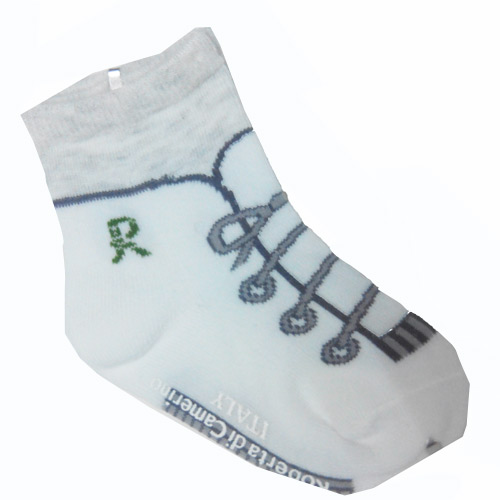 Roberta Colum 諾貝達 鞋帶螃蟹止滑刺繡童襪~6雙(隨機取色)