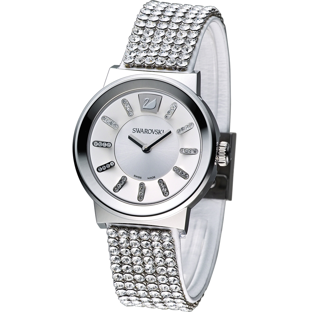 Swarovski Piazza 高雅氣質時尚腕錶-銀/36mm