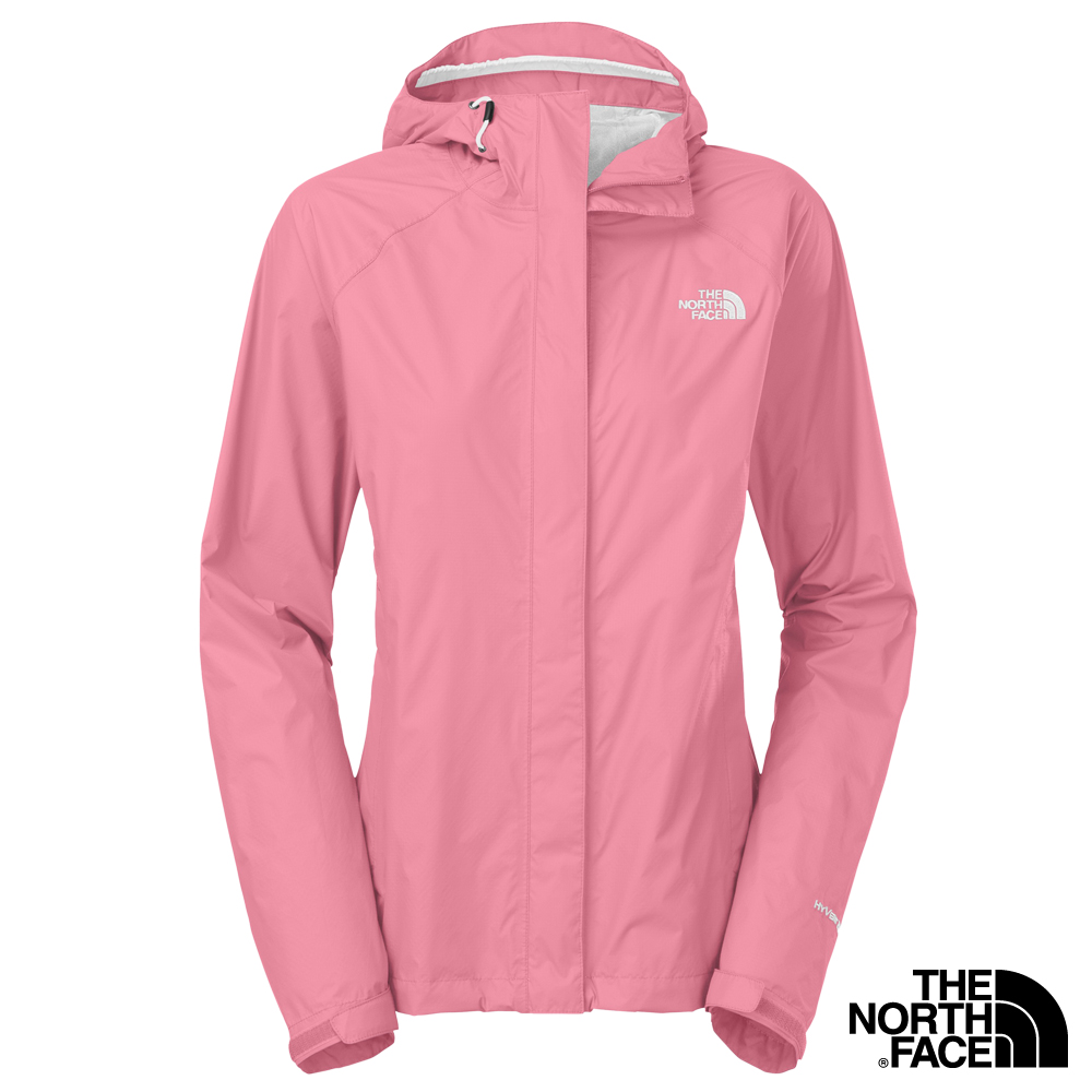 The North Face 女 HyVent 防水外套 蜜粉紅