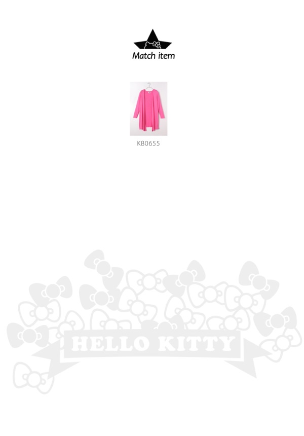 HELLO KITTY單字燙印側襬開衩長版上衣．2色-OB大尺碼