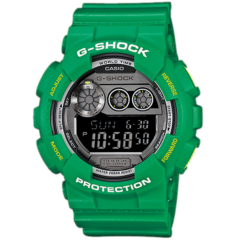 G-SHOCK 超人氣新視覺饗宴亮色炫風運動錶-大地綠/51mm