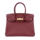 HERMES 愛馬仕BIRKIN EP防刮牛皮柏金包((30CM/棗紅55/金釦) product thumbnail 1