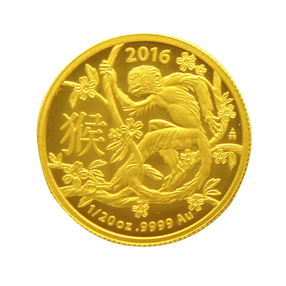 澳洲皇家生肖紀念幣-2016猴年生肖金幣(1/20盎司)