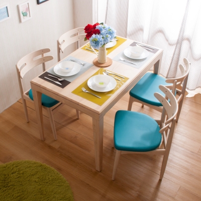 簡約風 杰羅姆餐桌+奈杰爾餐椅-121x75x77cm