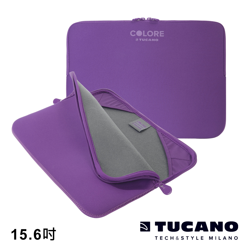 TUCANO Colore 多彩時尚筆電防震內袋 15.6吋-紫