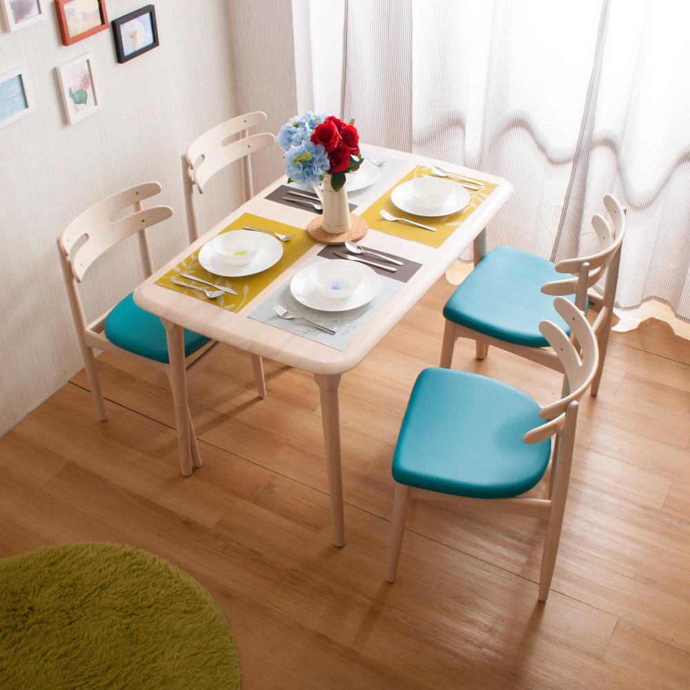 簡約風 奧斯卡餐桌+奈杰爾餐椅-120x76x75cm