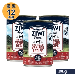 ZiwiPeak巔峰 92%鮮肉狗罐＊鹿肉 390G(一箱