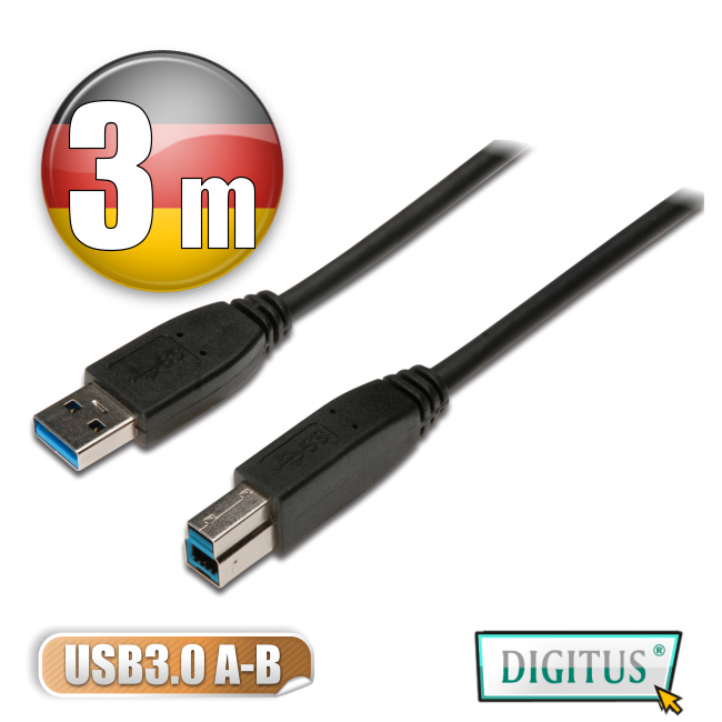曜兆DIGITUS USB3.0A公轉B公線miniUSB3.0*3公尺
