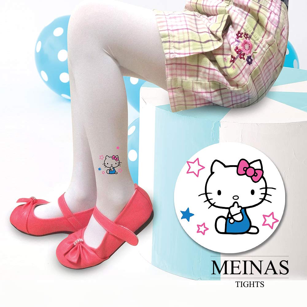 美娜斯 Hello Kitty兒童白色絲襪/褲襪M-XL(#10722 )