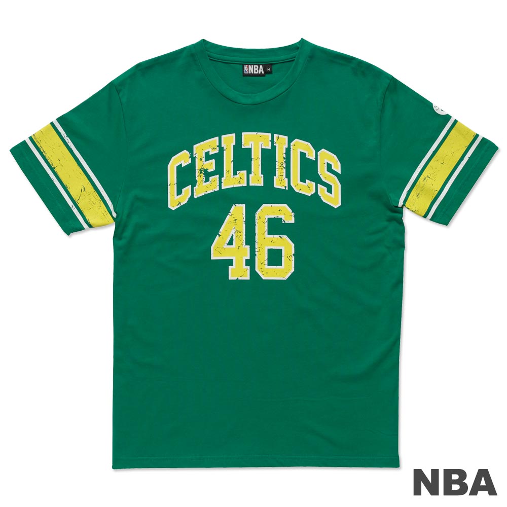 NBA-波士頓塞爾提克隊條紋袖純棉T恤-綠(男)