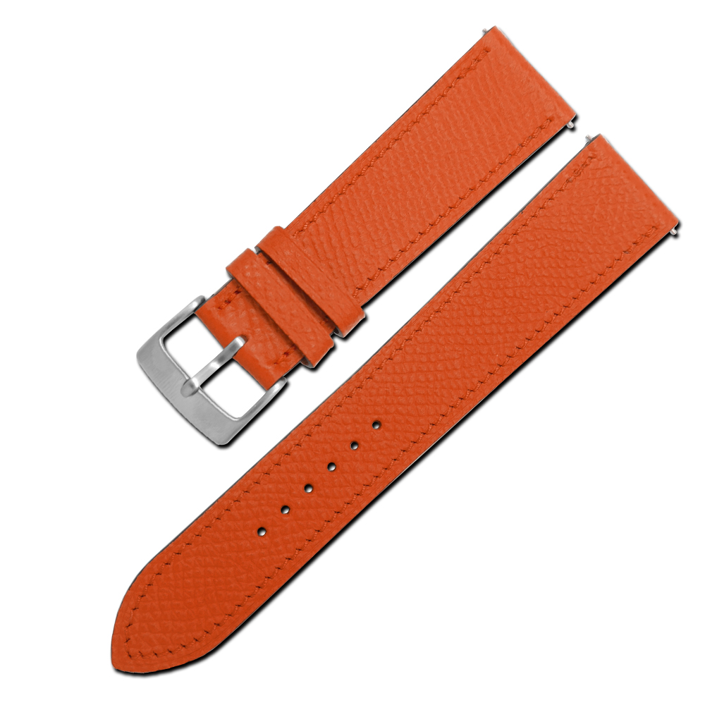 Watchband / HERMES 愛馬仕-法國進口柔軟替用真皮錶帶-橘色