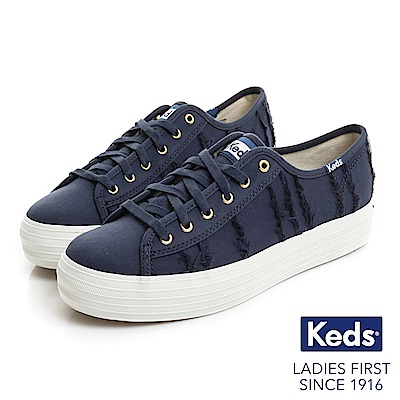 Keds TRIPLE KICK 綁帶休閒鞋-靛藍