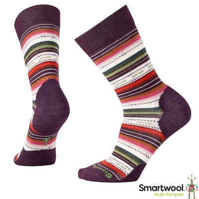 【美國 SmartWool】美麗諾羊毛 女輕量日用瑪格麗特紋中長襪(2入)_霧紫