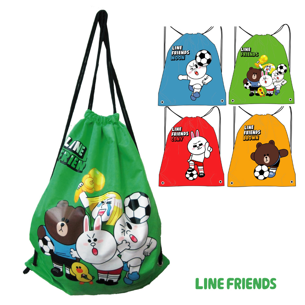 LINE FRIENDS 束口後背袋_運動