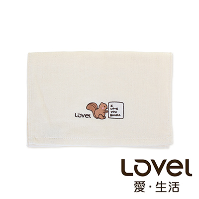 Lovel 天然有機棉紗布童巾-松鼠Baby