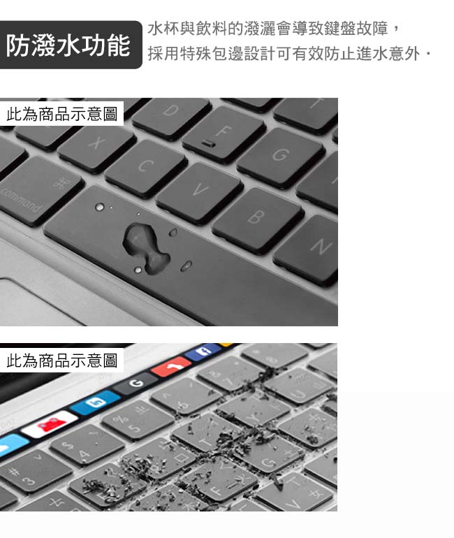 新款MacBook Pro Retina13吋/15吋通用Touch Bar鍵盤膜(二入組)