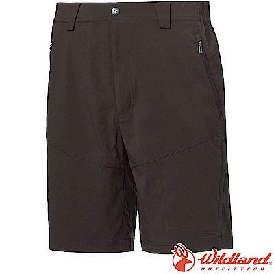 Wildland 荒野 0A61358-48深墨綠 男彈性抗UV機能短褲*大尺碼*