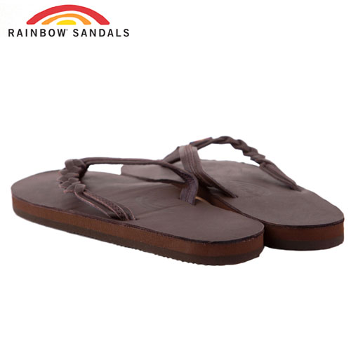 Rainbow Sandals美國人氣全真皮夾腳休閒拖鞋-深咖啡色