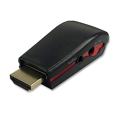 HDMI TO VGA + Audio 影音轉換器(黑/附電源孔)