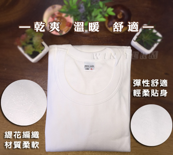 Pierre Cardin 皮爾卡登 暖氣層保暖圓領長袖衫(5入組)-台灣製造