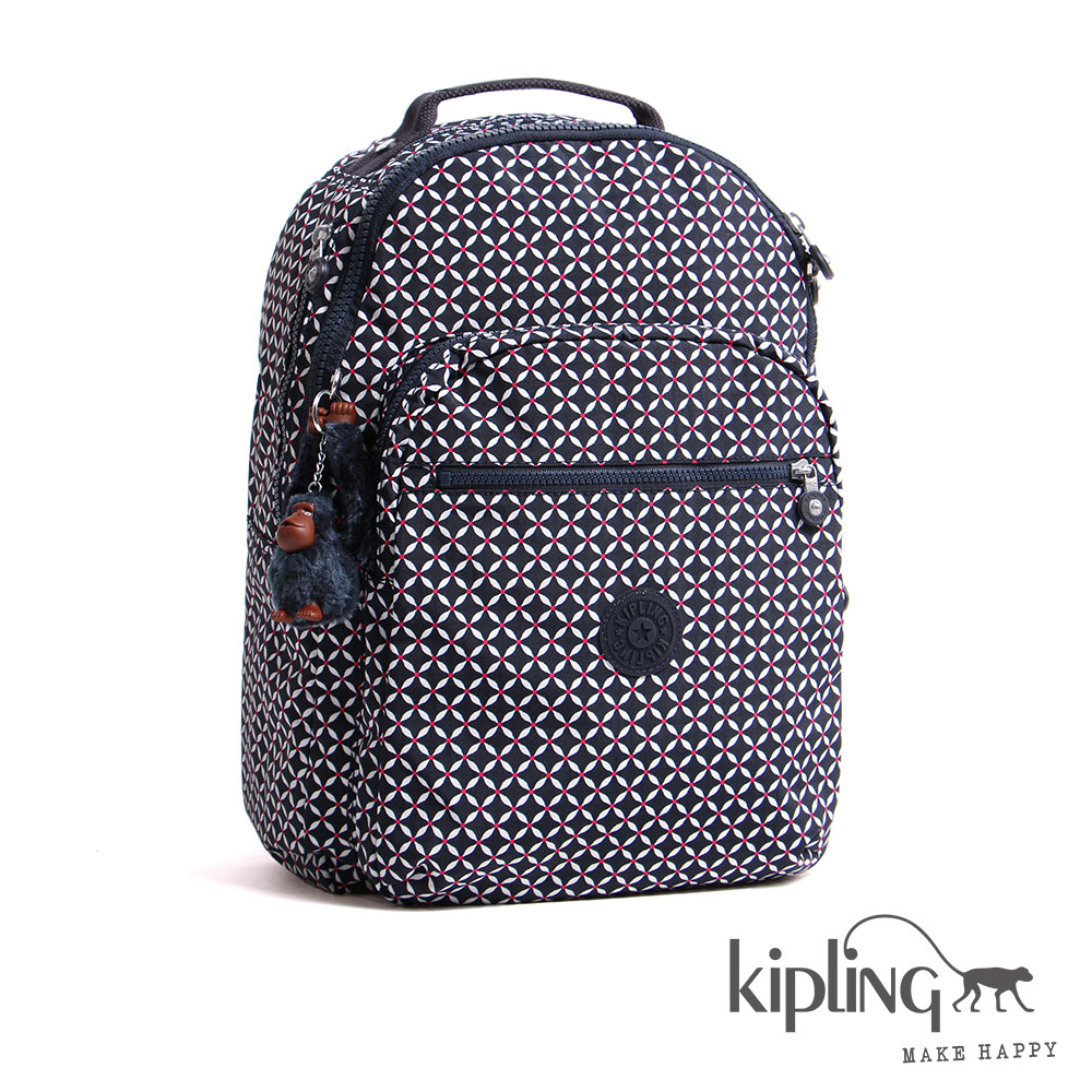 Kipling 後背包 梧桐花格紋