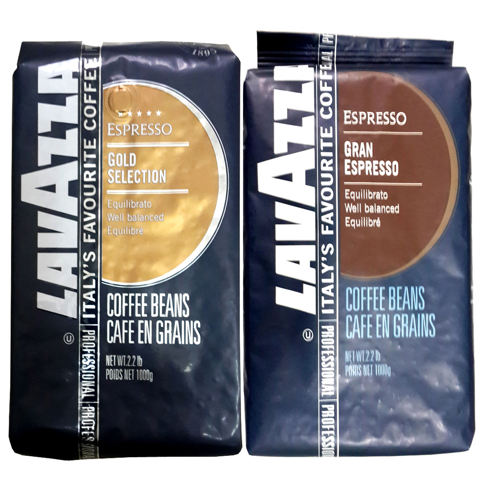 LAVAZZA GOLD金牌咖啡豆(1000g)＋GRAND重味咖啡豆(1000g)