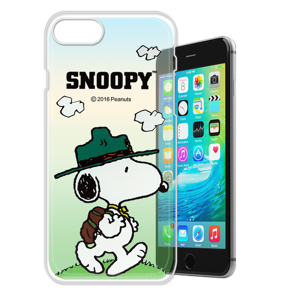 史努比/SNOOPY iPhone 8/iPhone 7 漸層彩繪軟式手機殼(郊遊)