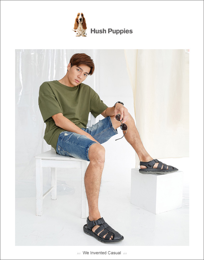 Hush Puppies BREEZE 夏日機能羅馬涼鞋-黑